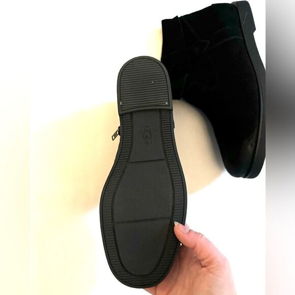 UGG Josefene Cuff Women's Suede Ankle Zip Boots in Black - Picture 10 of 15